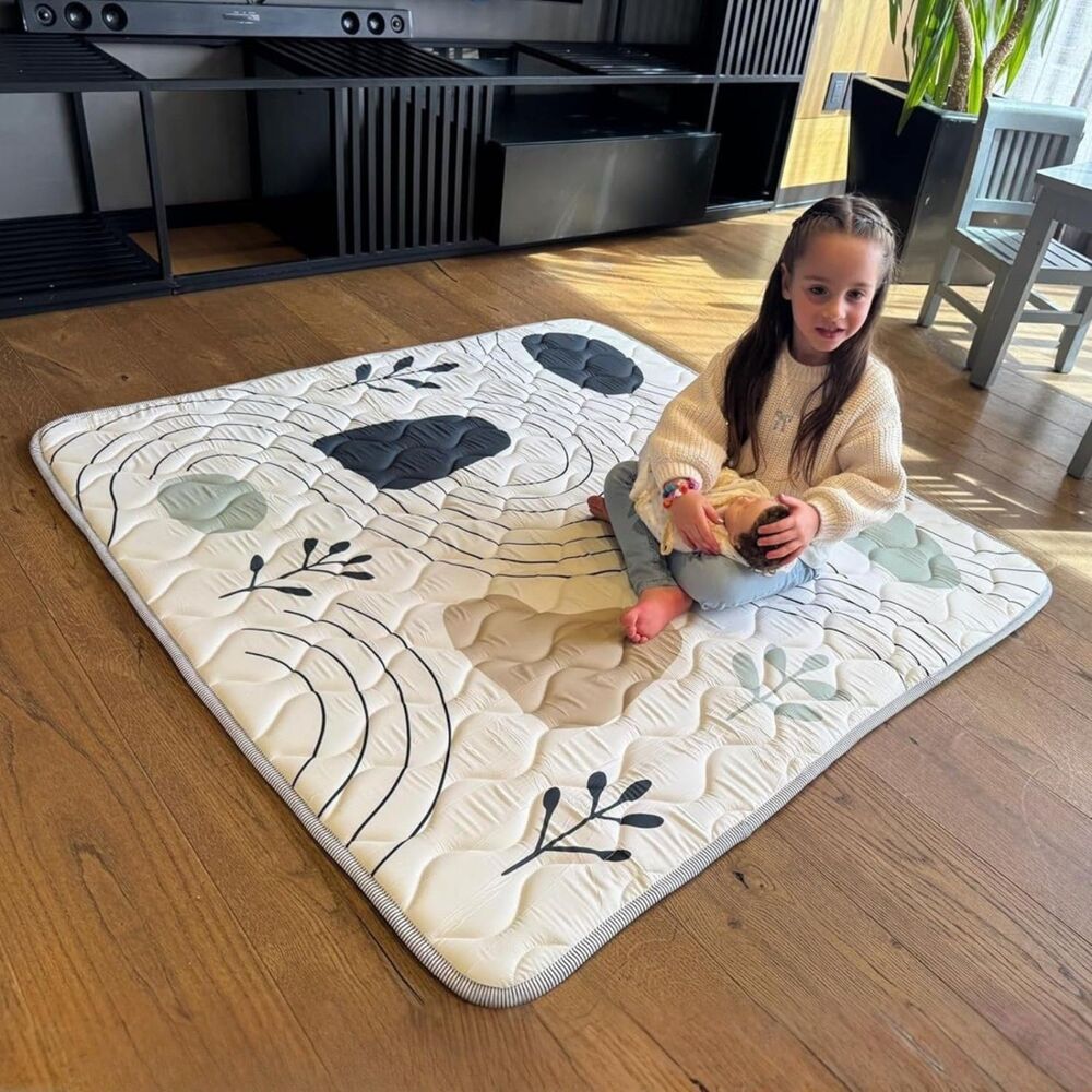50x50 Quilted Foam Baby Play Mat Washable Non-Slip Cozy Earth